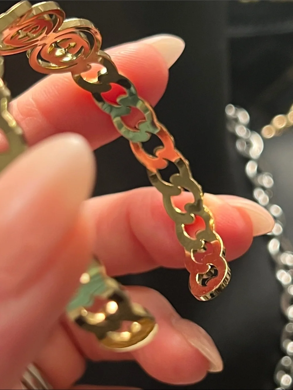 Up Cycled Gold Emblem Link Bracelet